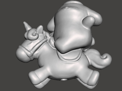 POMPOMPURIN ON UNICORN PVC FIGURE MODEL TOY SCULPTURE 3D 打印模型