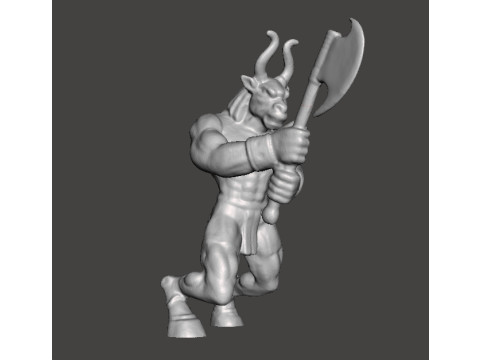 MINOTON BRONZE MINOTAUR MINIATURE MODEL FOR FANTASY GAMES RPG DND Modèles 3D en vedette