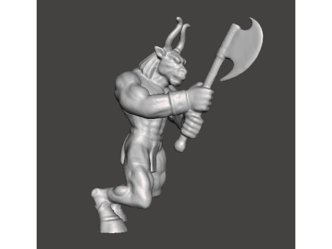 MINOTON BRONZE MINOTAUR MINIATURE MODEL FOR FANTASY GAMES RPG DND Modèles 3D en vedette