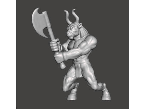 MINOTON BRONZE MINOTAUR MINIATURE MODEL FOR FANTASY GAMES RPG DND Modèles 3D en vedette