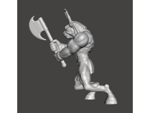 MINOTON BRONZE MINOTAUR MINIATURE MODEL FOR FANTASY GAMES RPG DND Modèles 3D en vedette