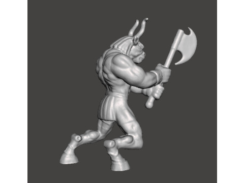 MINOTON BRONZE MINOTAUR MINIATURE MODEL FOR FANTASY GAMES RPG DND Modèles 3D en vedette