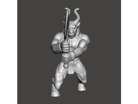 MINOTON BRONZE MINOTAUR MINIATURE MODEL FOR FANTASY GAMES RPG DND Modèles 3D en vedette