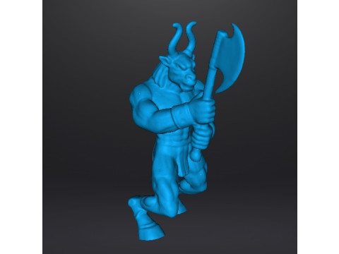 MINOTON BRONZE MINOTAUR MINIATURE MODEL FOR FANTASY GAMES RPG DND Modèles 3D en vedette