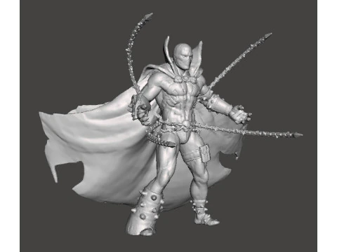 SPAWN CHAIN ATTACK MINIATURE MODEL FOR FANTASY OR SUPERHERO GAMES RPG DND 3D Print Model