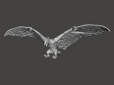 RODAN 2019 MODELO EM MINIATURA DO MONSTRO V&Ocirc;O KAIJU PARA JOGOS DE FANTASIA RPG DND Modelo de Impressão 3D