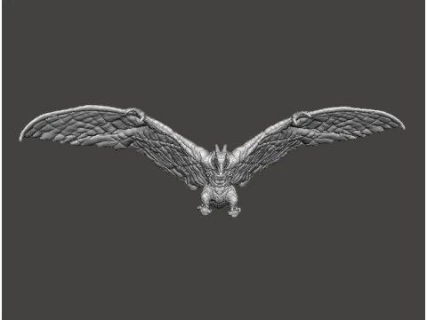 RODAN 2019 MODELO EM MINIATURA DO MONSTRO V&Ocirc;O KAIJU PARA JOGOS DE FANTASIA RPG DND Modelo de Impressão 3D