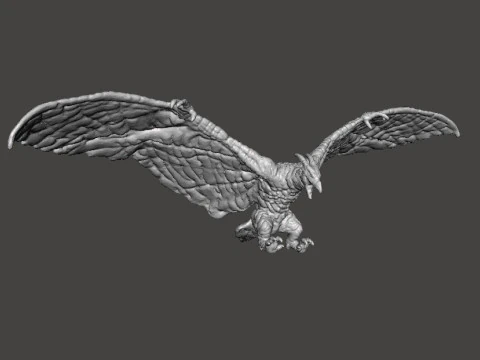 RODAN 2019 MODELO EM MINIATURA DO MONSTRO V&Ocirc;O KAIJU PARA JOGOS DE FANTASIA RPG DND Modelo de Impressão 3D