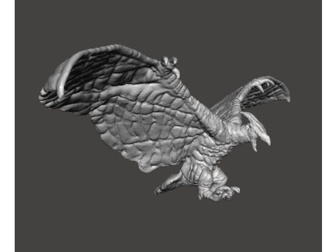 RODAN 2019 FLYING KAIJU MONSTER MINIATURE MODEL FOR FANTASY GAMES RPG DND 3D Baskı Modeli