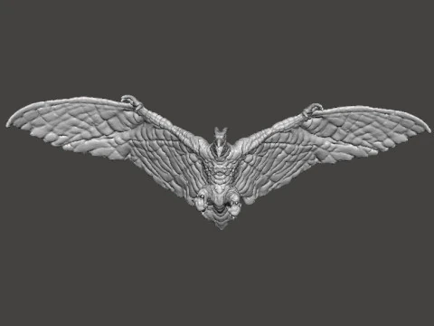 RODAN 2019 MODELO EM MINIATURA DO MONSTRO V&Ocirc;O KAIJU PARA JOGOS DE FANTASIA RPG DND Modelo de Impressão 3D