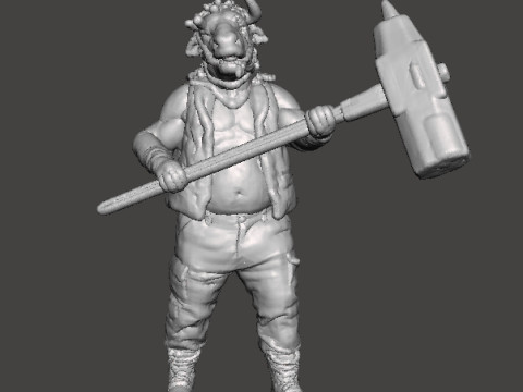 RE4 BRUTE MINIATURE MODEL FOR HORROR OR FANTASY GAMES RPG DND 3D Print Model