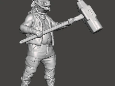 RE4 BRUTE MINIATURE MODEL FOR HORROR OR FANTASY GAMES RPG DND 3D Print Model