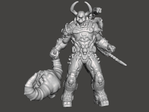 SLAYER DAEMONIC ARMOR FATALITY MINIATURE MODEL FIGURE FOR SCIFI GAMES RPG DND 3D Print Model