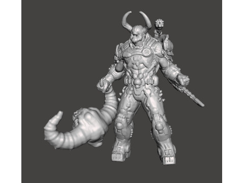 SLAYER DAEMONIC ARMOR FATALITY MINIATURE MODEL FIGURE FOR SCIFI GAMES RPG DND 3D 프린트 모델