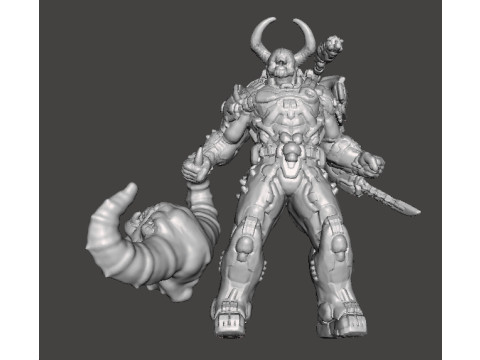 SLAYER DAEMONIC ARMOR FATALITY MINIATURE MODEL FIGURE FOR SCIFI GAMES RPG DND 3D 프린트 모델