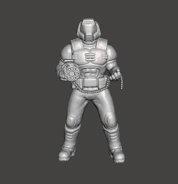 SLAYER CLASSIC WITH CHAINGUN MINIATURE MODEL FIGURE FOR SCIFI GAMES RPG DND 3D Print Model .c4d .max .obj .3ds .fbx .stl .blend 