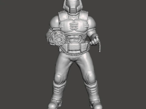 स्किफ़ी गेम्स आरपीजी डीएनडी के लिए चैनगुन मिनिएचर मॉडल फिगर के साथ स्लेयर क्लासिक 3D प्रिंट मॉडल