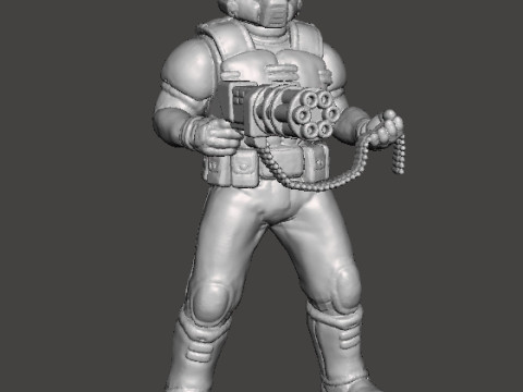 SLAYER CLASSIC WITH CHAINGUN MINIATURE MODEL FIGURE FOR SCIFI GAMES RPG DND 3D-printmodel