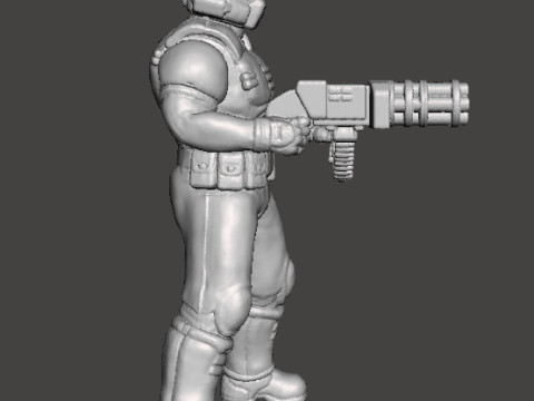 SLAYER CLASSIC WITH CHAINGUN MINIATURE MODEL FIGURE FOR SCIFI GAMES RPG DND 3D-printmodel