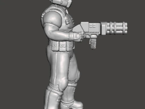 SLAYER CLASSIC WITH CHAINGUN MINIATURE MODEL FIGURE FOR SCIFI GAMES RPG DND 3D Print Model