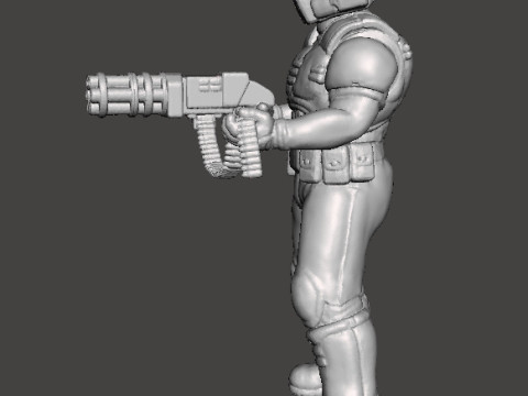 SLAYER CLASSIC WITH CHAINGUN MINIATURE MODEL FIGURE FOR SCIFI GAMES RPG DND 3D-printmodel