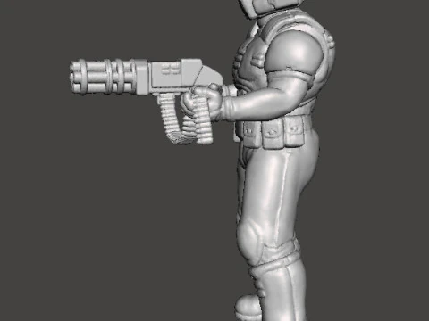 SLAYER CLASSIC WITH CHAINGUN MINIATURE MODEL FIGURE FOR SCIFI GAMES RPG DND 3D Print Model