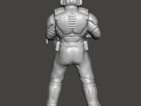 SLAYER CLASSIC WITH CHAINGUN MINIATURE MODEL FIGURE FOR SCIFI GAMES RPG DND 3D Print Model