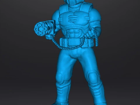 SLAYER CLASSIC WITH CHAINGUN MINIATURE MODEL FIGURE FOR SCIFI GAMES RPG DND 3D Print Model