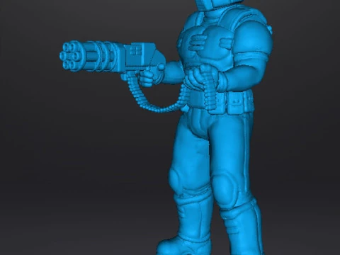 SLAYER CLASSIC WITH CHAINGUN MINIATURE MODEL FIGURE FOR SCIFI GAMES RPG DND 3D Print Model