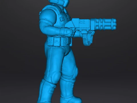 SLAYER CLASSIC WITH CHAINGUN MINIATURE MODEL FIGURE FOR SCIFI GAMES RPG DND 3D Print Model