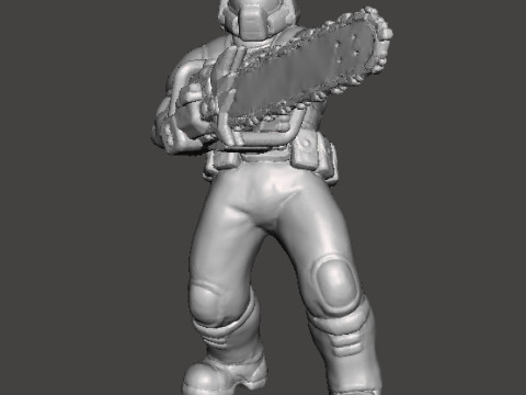 SLAYER CLASSIC WITH CHAINSAW MINIATURE MODEL FIGURE FOR SCIFI GAMES RPG DND 3D Print Model