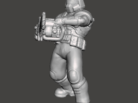 SLAYER CLASSIC WITH CHAINSAW MINIATURE MODEL FIGURE FOR SCIFI GAMES RPG DND 3D Print Model