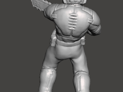 SLAYER CLASSIC WITH CHAINSAW MINIATURE MODEL FIGURE FOR SCIFI GAMES RPG DND 3D Print Model