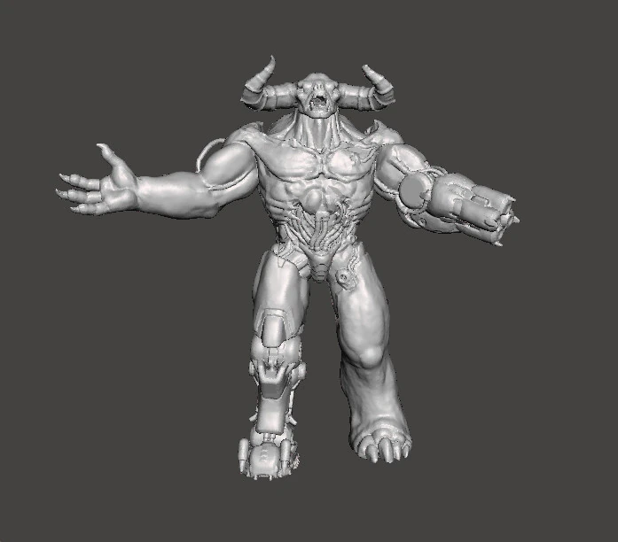 TYRANT CYBERNETIC DEMON MINIATURE MODEL FIGURE FOR FANTASY OR SCIFI GAMES RPG DND 3D Print Model .c4d .max .obj .3ds .fbx .stl .blend 