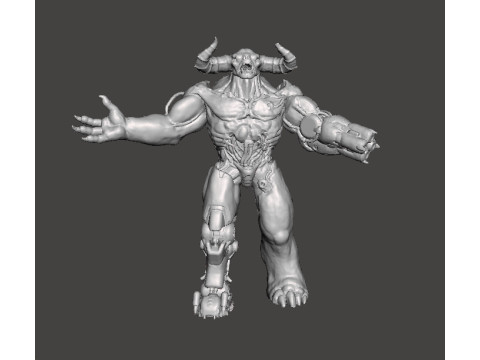 TYRANT CYBERNETIC DEMON MINIATURE MODEL FIGURE FOR FANTASY OR SCIFI GAMES RPG DND 3D Print Model