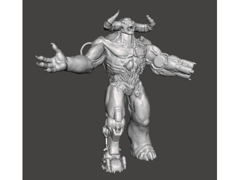 TYRANT CYBERNETIC DEMON MINIATURE MODEL FIGURE FOR FANTASY OR SCIFI GAMES RPG DND 3D 打印模型