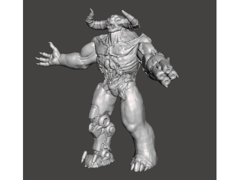 TYRANT CYBERNETIC DEMON MINIATURE MODEL FIGURE FOR FANTASY OR SCIFI GAMES RPG DND 3D 打印模型