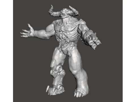 TYRANT CYBERNETIC DEMON MINIATURE MODEL FIGURE FOR FANTASY OR SCIFI GAMES RPG DND 3D Print Model