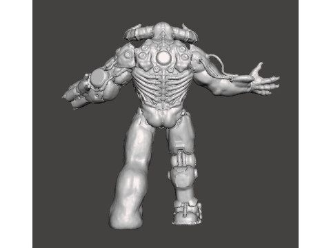 TYRANT CYBERNETIC DEMON MINIATURE MODEL FIGURE FOR FANTASY OR SCIFI GAMES RPG DND 3D 打印模型