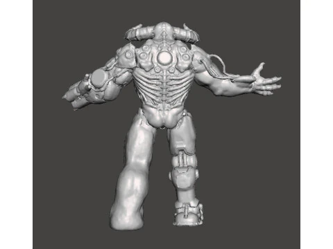 TYRANT CYBERNETIC DEMON MINIATURE MODEL FIGURE FOR FANTASY OR SCIFI GAMES RPG DND 3D Print Model