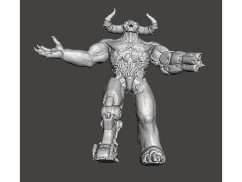 TYRANT CYBERNETIC DEMON MINIATURE MODEL FIGURE FOR FANTASY OR SCIFI GAMES RPG DND 3D 打印模型