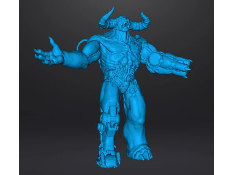 TYRANT CYBERNETIC DEMON MINIATURE MODEL FIGURE FOR FANTASY OR SCIFI GAMES RPG DND 3D Print Model