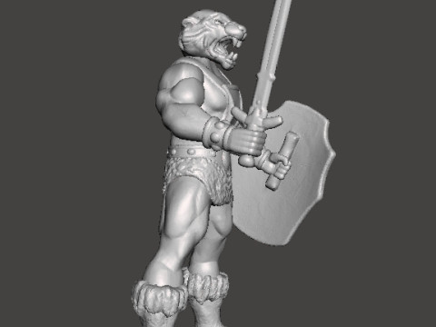 GALAXY WARRIORS TIGER MAN MINIATURE MODEL FIGURE FOR FANTASY GAMES RPG DND 3Dプリントモデル
