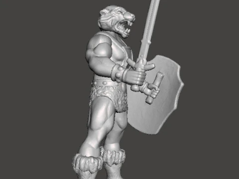 GALAXY WARRIORS TIGER MAN MINIATURE MODEL FIGURE FOR FANTASY GAMES RPG DND 3D Print Model