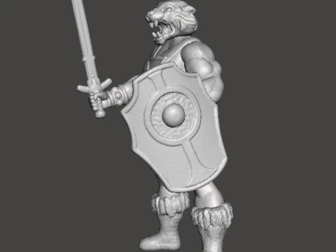 GALAXY WARRIORS TIGER MAN MINIATURE MODEL FIGURE FOR FANTASY GAMES RPG DND 3D Print Model
