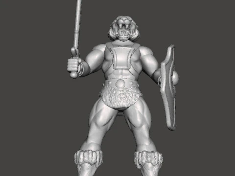 GALAXY WARRIORS TIGER MAN MINIATURE MODEL FIGURE FOR FANTASY GAMES RPG DND 3D Print Model