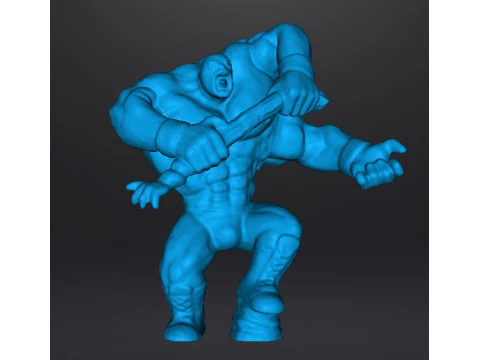 MUTANT LUCHADOR WRESTLER MINIATURE MODEL FIGURE FOR FANTASY HORROR GAMES RPG DND 3D Print Model