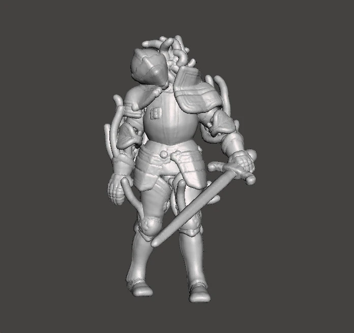 RE4 ARMOR KNIGHT PLAGA MINIATURE MODEL FOR HORROR OR FANTASY GAMES RPG DND 3D Print Model .c4d .max .obj .3ds .fbx .stl .blend