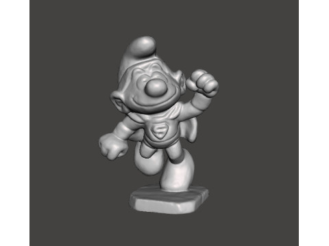 SUPER SMURF 1980 PVC PLASTIC SUPERHERO FIGURE MINIATURE TOY Modèles 3D en vedette