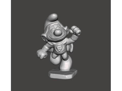 SUPER SCHTROUMPF 1980 FIGURINE DE SUPER-H&Eacute;ROS EN PLASTIQUE PVC JOUET MINIATURE Modèles 3D en vedette